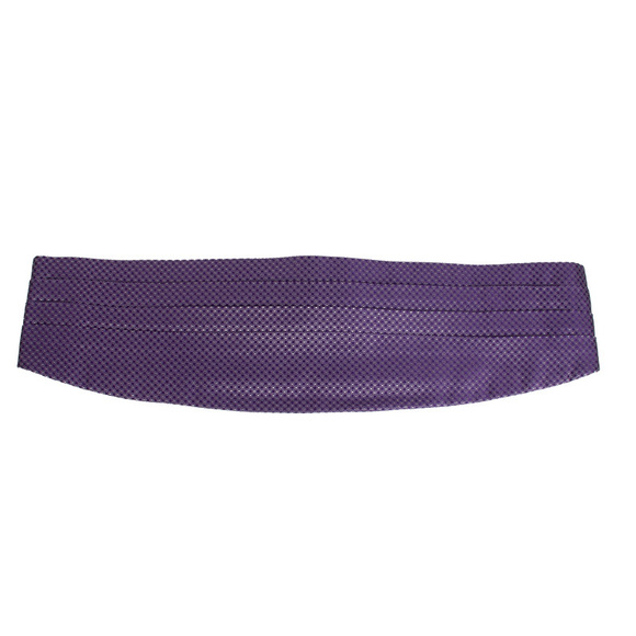 TINO COSMA PURPLE & GRAY SMOKING BELT-CUMMERBUND | MENS SIZE M - Picture 2 of 4